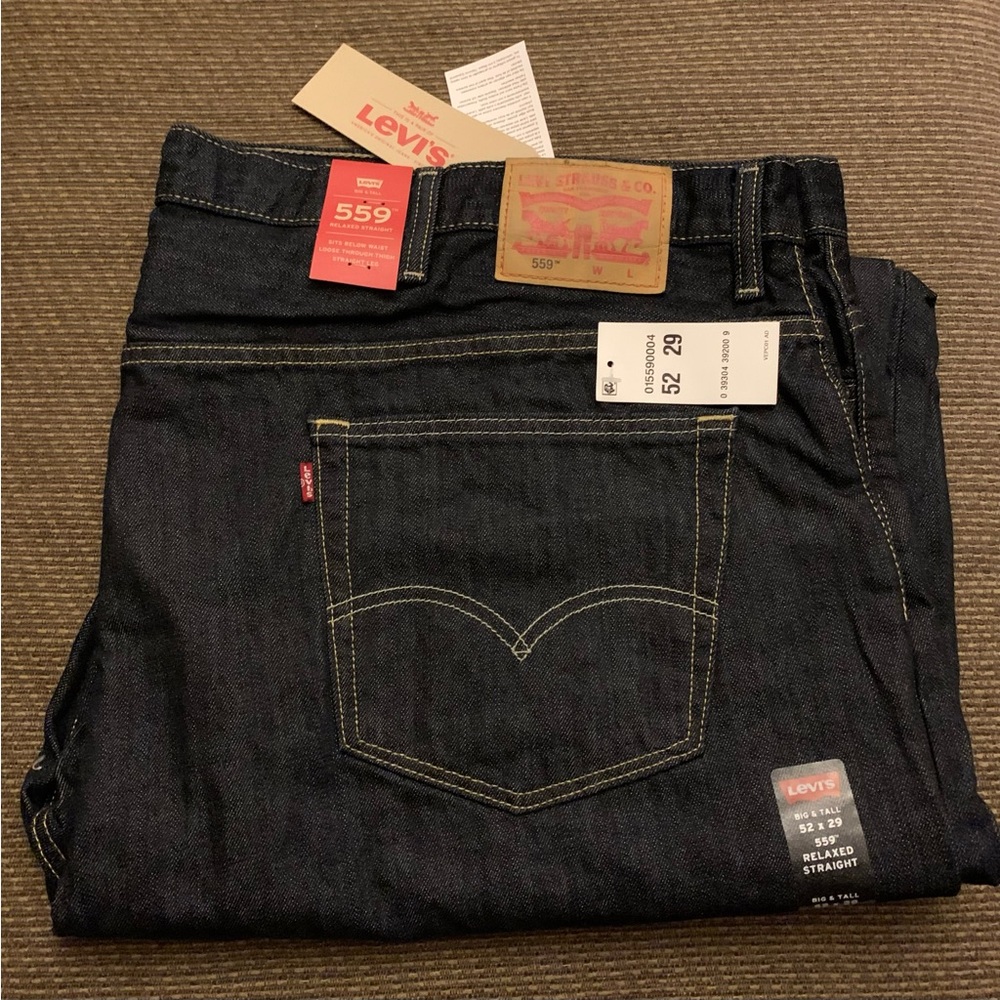 NWT Levi’s 52x29 Big & Tall. 559 Relaxed Straight Jeans.